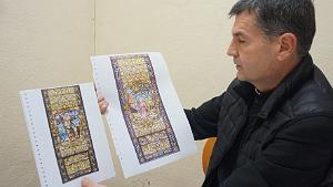 CHERCHELL EGLISE A CAGNES SUR MER LE PROJET 2 DES 14 VITRAUX  AVEC L ABBE LANGIER  